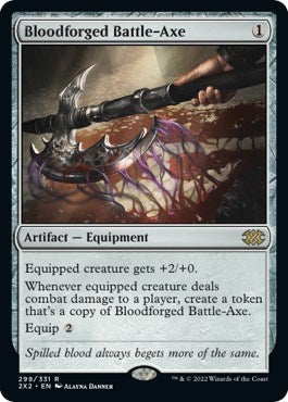 Bloodforged Battle-Axe (Double Masters 2022) Light Play Foil