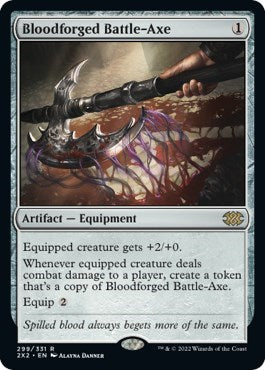 Bloodforged Battle-Axe (Double Masters 2022) Light Play
