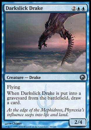 Darkslick Drake (Scars of Mirrodin) Light Play Foil