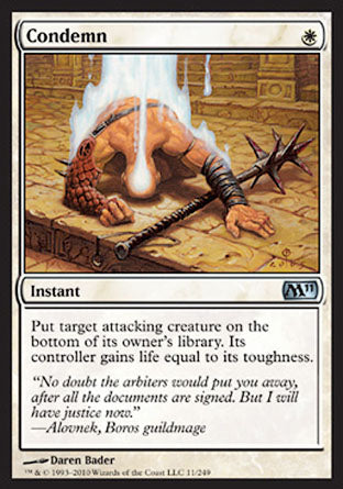 Condemn (Magic 2011 Core Set) Medium Play Foil
