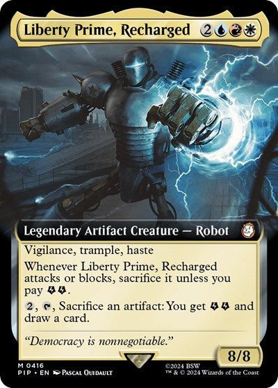 Liberty Prime, Recharged (Extended Art) (Universes Beyond: Fallout) Light Play Foil
