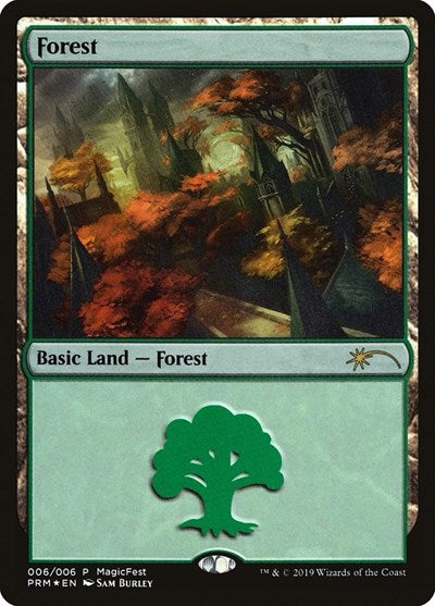 Forest (2019) (Promos: Magicfest Cards) Medium Play Foil