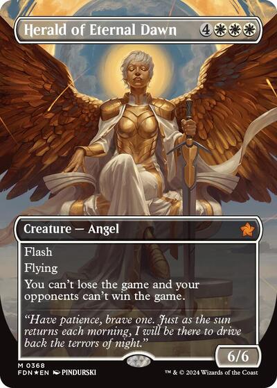 Herald of Eternal Dawn (Borderless) (Mana Foil) (Foundations) Light Play Foil