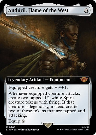Anduril, Flame of the West (Extended Art) (Surge Foil) (Universes Beyond: The Lord of the Rings: Tales of Middle-earth) Near Mint Foil