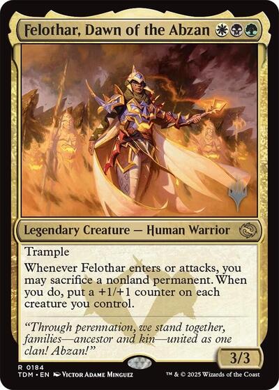 Felothar, Dawn of the Abzan (Promo Pack: Tarkir: Dragonstorm) Light Play Foil