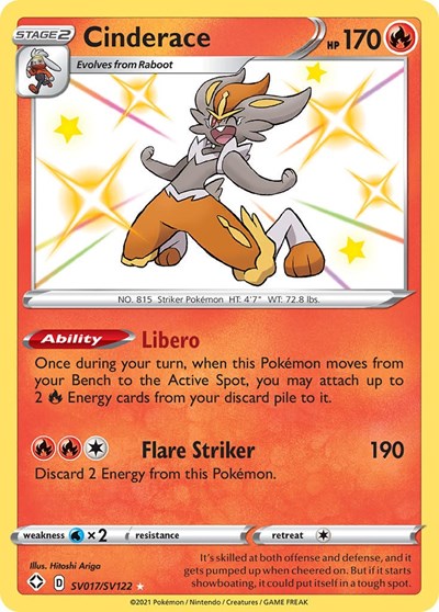 Cinderace (Shining Fates: Shiny Vault) Near Mint Holofoil