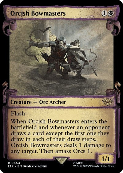 Orcish Bowmasters (Showcase Scrolls) (Universes Beyond: The Lord of the Rings: Tales of Middle-earth) Light Play Foil