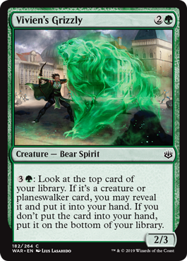 Vivien's Grizzly (War of the Spark) Light Play Foil