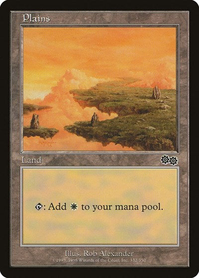 Plains (332) (Urza's Saga) Light Play