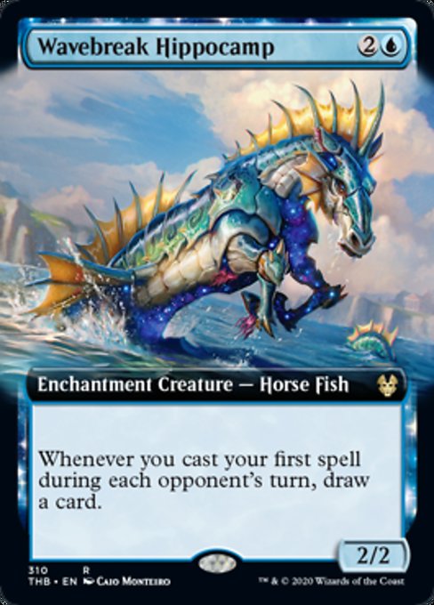 Wavebreak Hippocamp (Extended Art) (Theros Beyond Death) Light Play Foil