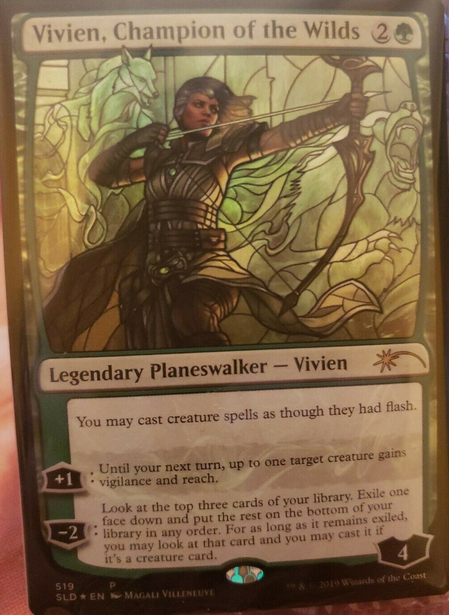 Vivien Champion of the Wilds Stained Glass (Secret Lair) Light Play Foil