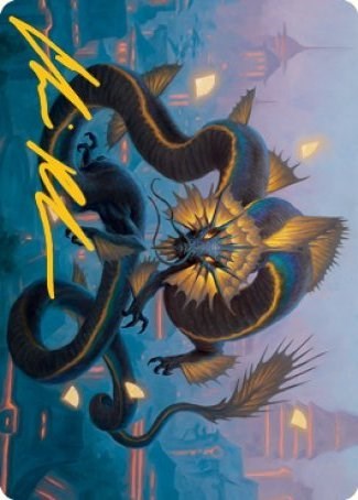 Ao, the Dawn Sky Art Card (25/81) (Gold-Stamped Signature) (Art Series: Kamigawa: Neon Dynasty) Near Mint