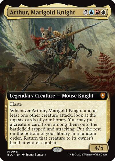 Arthur, Marigold Knight (Extended Art) (Commander: Bloomburrow) Light Play Foil