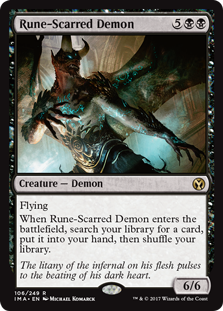Rune-Scarred Demon (Iconic Masters) Light Play Foil
