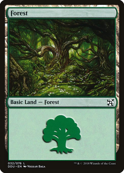 Forest (32) (Duel Decks: Elves vs Inventors) Medium Play