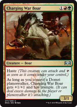 Charging War Boar (Ravnica Allegiance) Medium Play