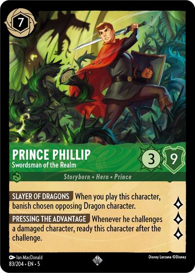 Prince Phillip - Swordsman of the Realm (Shimmering Skies) Near Mint Cold Foil