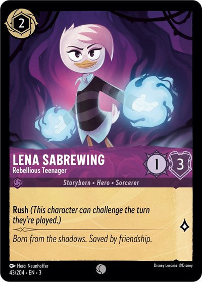 Lena Sabrewing - Rebellious Teenager (Into the Inklands) Near Mint Cold Foil