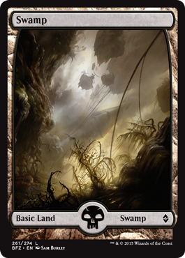 Swamp (261) (Full Art) (Battle for Zendikar) Light Play Foil