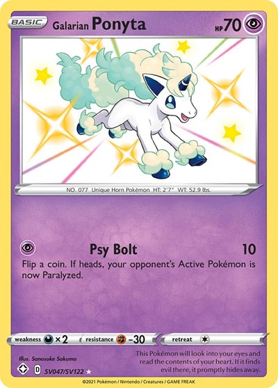 Galarian Ponyta (Shining Fates: Shiny Vault) Near Mint Holofoil