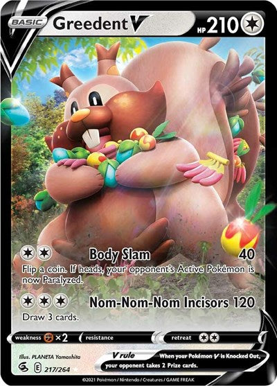 Greedent V (SWSH08: Fusion Strike) Near Mint Holofoil