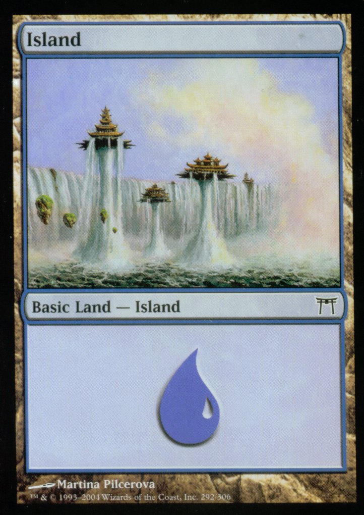 Island (292) (Champions of Kamigawa) Medium Play