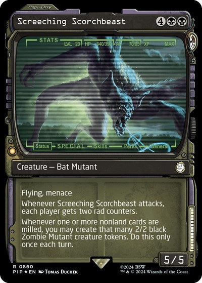 Screeching Scorchbeast (Showcase) (Surge Foil) (Universes Beyond: Fallout) Medium Play Foil