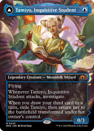 Tamiyo, Inquisitive Student (Borderless) (Modern Horizons 3) Light Play Foil