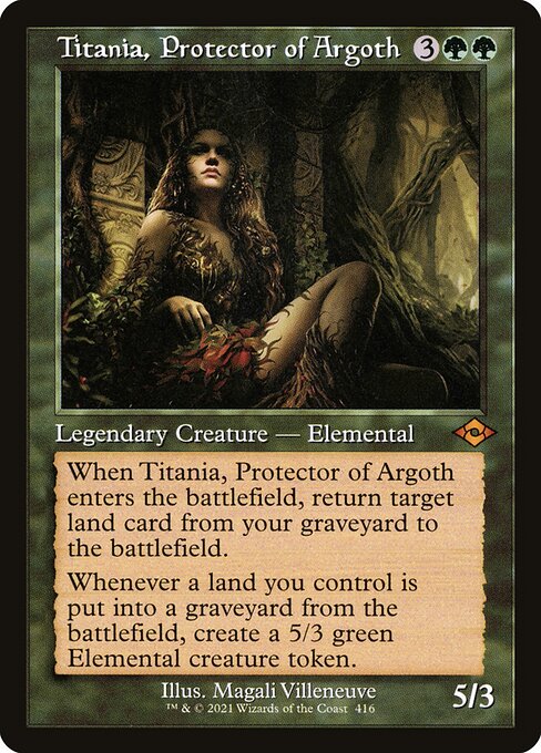 Titania, Protector of Argoth (Retro Frame) (Foil Etched) (Modern Horizons 2) Light Play Foil