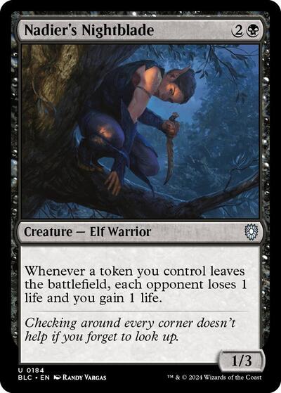 Nadier's Nightblade (Commander: Bloomburrow) Light Play