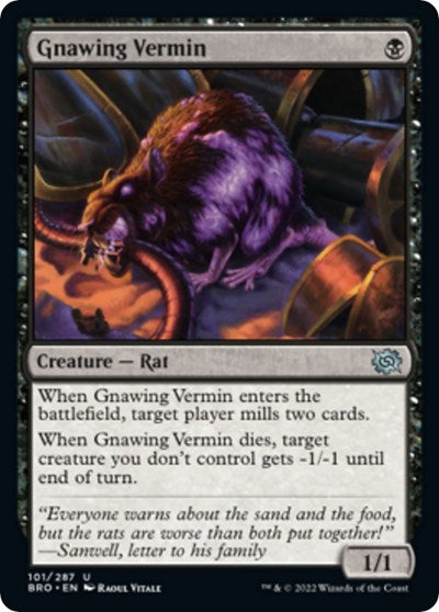 Gnawing Vermin (The Brothers' War) Light Play Foil