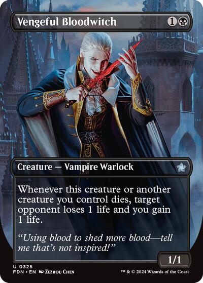 Vengeful Bloodwitch (Borderless) (Foundations) Light Play