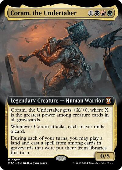 Coram, the Undertaker (Extended Art) (Commander: Modern Horizons 3) Light Play Foil