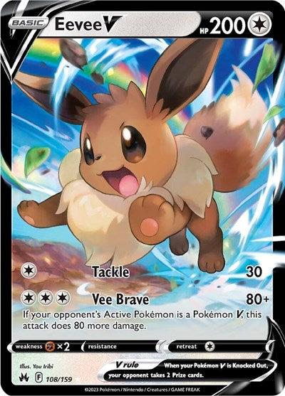 Eevee V (Crown Zenith) Near Mint Holofoil