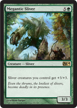 Megantic Sliver (Magic 2014 Core Set) Medium Play Foil