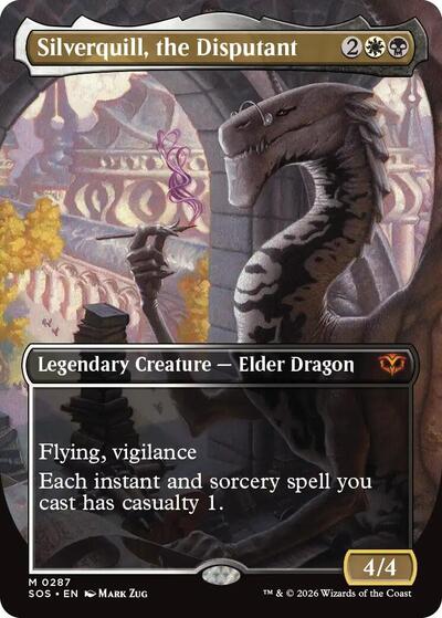 Silverquill, the Disputant (Borderless) (Secrets of Strixhaven) Light Play Foil