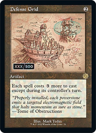 Defense Grid (Schematic) (Serial Numbered) (The Brothers' War: Retro Frame Artifacts) Near Mint Foil