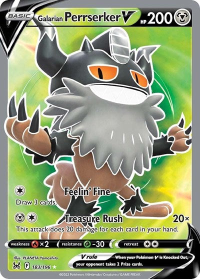 Galarian Perrserker V (Full Art) (SWSH11: Lost Origin) Light Play Holofoil