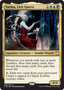 Varina, Lich Queen (Commander 2018) Heavy Play Foil