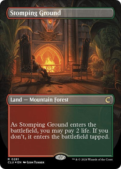 Stomping Ground (Borderless) (Ravnica: Clue Edition) Light Play Foil