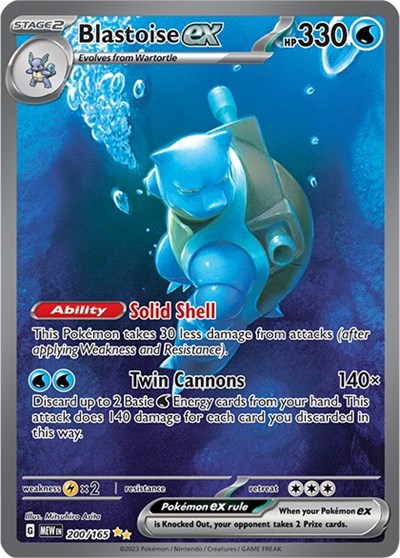 Blastoise ex - 200 (Scarlet and Violet: 151) Near Mint Holofoil