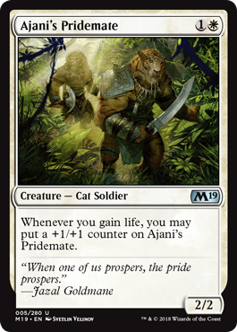 Ajani's Pridemate (Magic 2019 Core Set) Damaged / Poor Foil