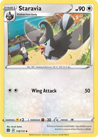 Staravia (SWSH09: Brilliant Stars) Light Play Reverse Holofoil