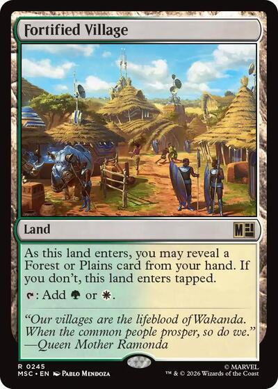 Fortified Village (Surge Foil) (Commander: Marvel Super Heroes) Near Mint Foil