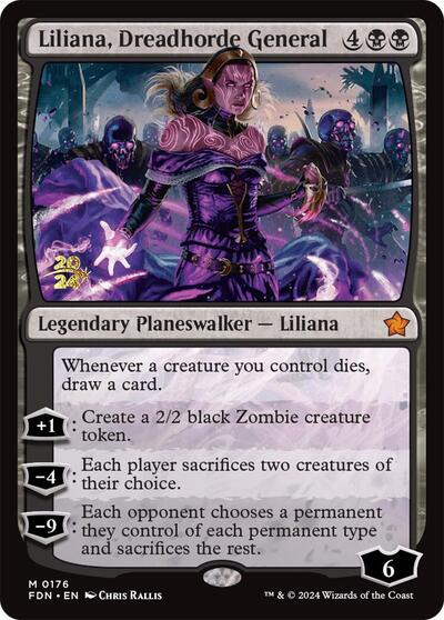 Liliana, Dreadhorde General (FDN) (Promos: Prerelease Cards) Medium Play Foil
