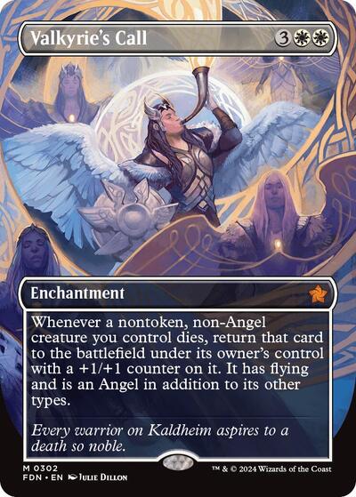 Valkyrie's Call (Borderless) (Foundations) Light Play Foil