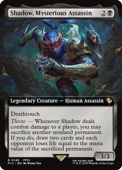 Shadow, Mysterious Assassin (Extended Art) (Commander: FINAL FANTASY) Light Play Foil