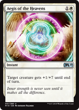 Aegis of the Heavens (Magic 2019 Core Set) Medium Play Foil