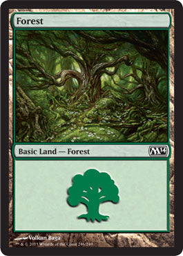 Forest (246) (Magic 2014 Core Set) Light Play Foil