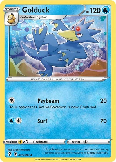 Golduck (SWSH07: Evolving Skies) Near Mint Reverse Holofoil